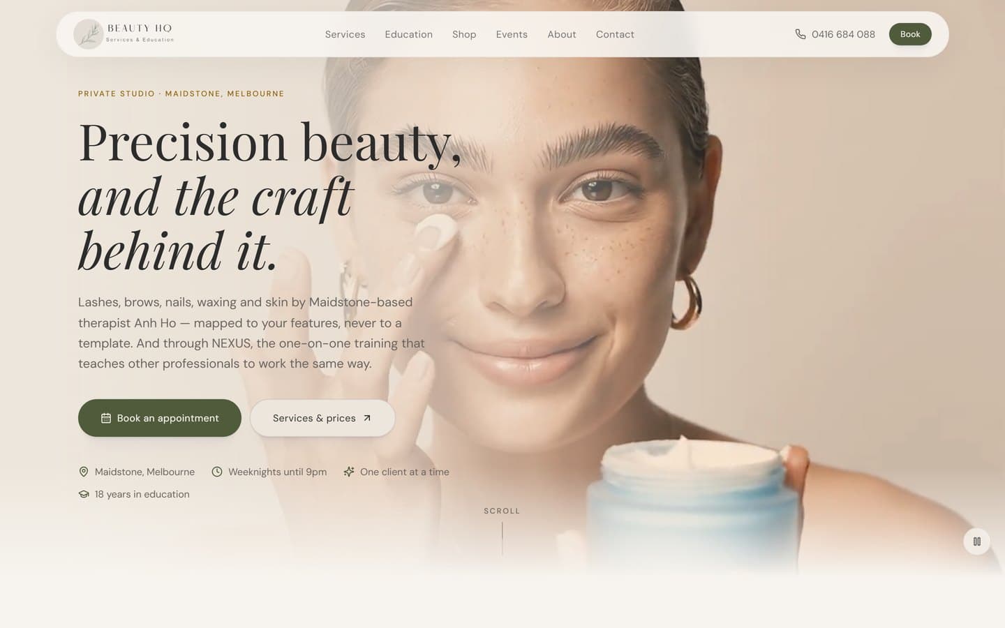 The Beauty HQ home page — the site you are reading, built by House of Ho
